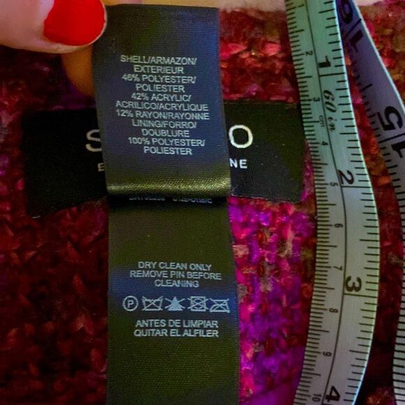 🌷 Studio by Liz Claiborne🌷Vibrant Tweed Fringe Jacket Blazer - Picture 7 of 7